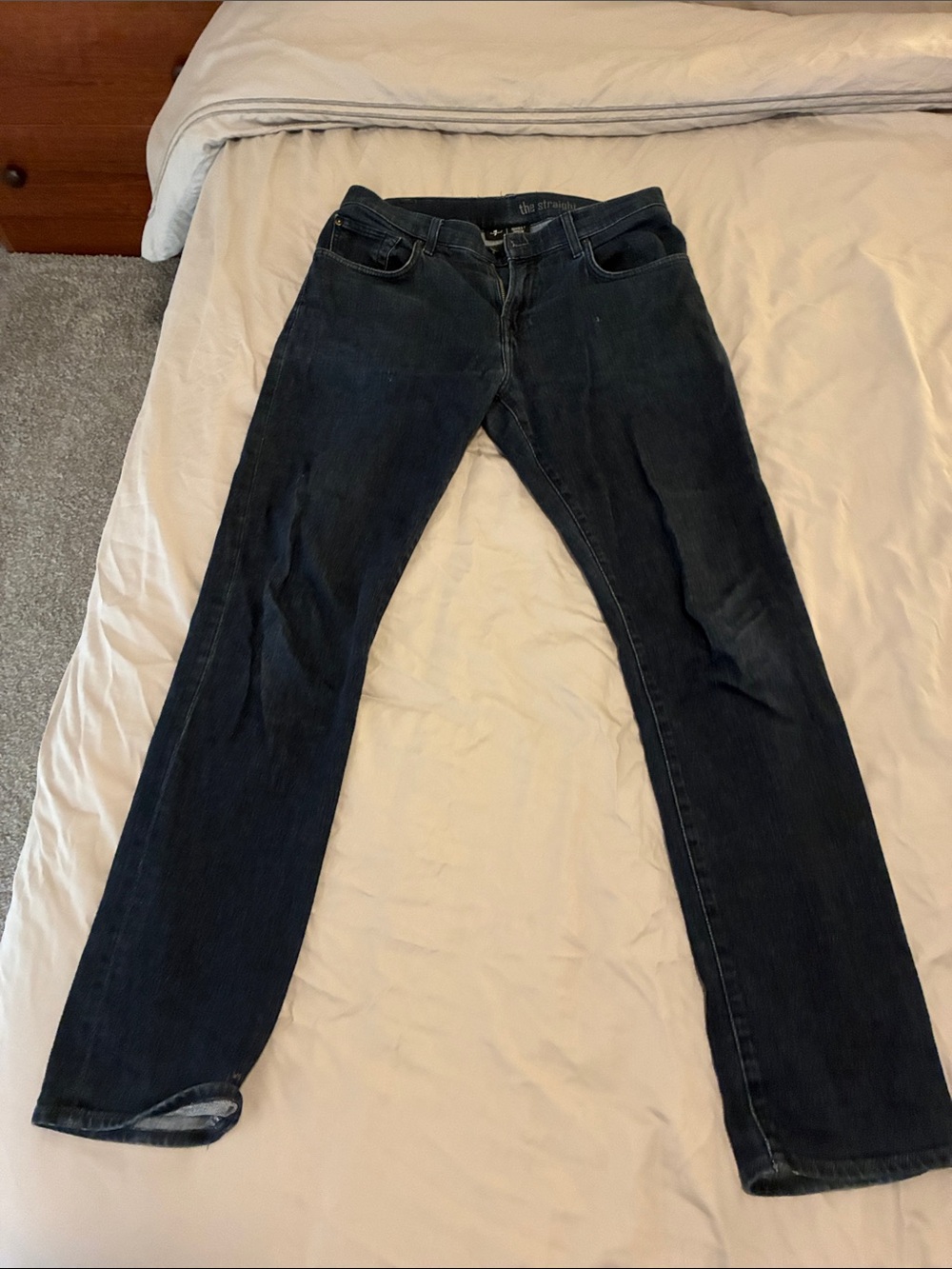 7 For All Mankind Straight Fit Dark Blue Men's Jeans